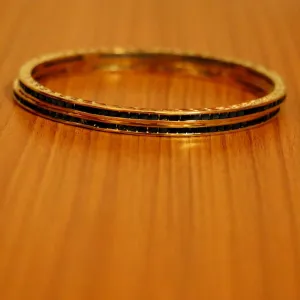 BLUE SAPPHIRE GOLD PLATED 2 BANGLE SET