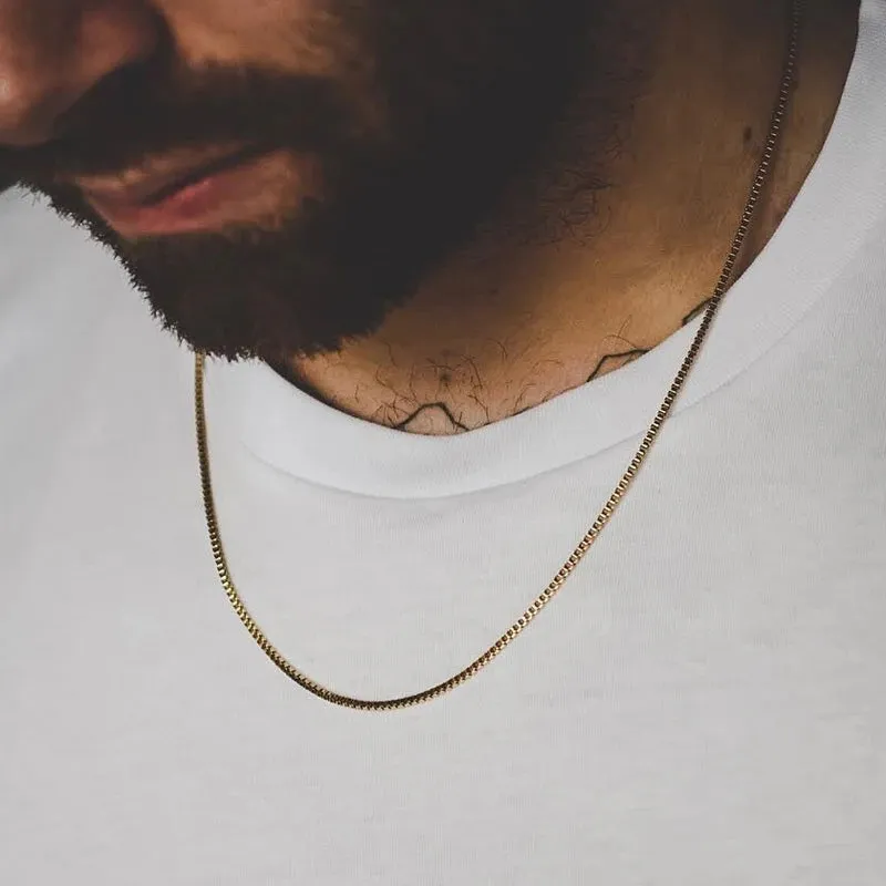 Box Chains Necklaces,Delicate Square Links Stainless Steel Chains For Men Women