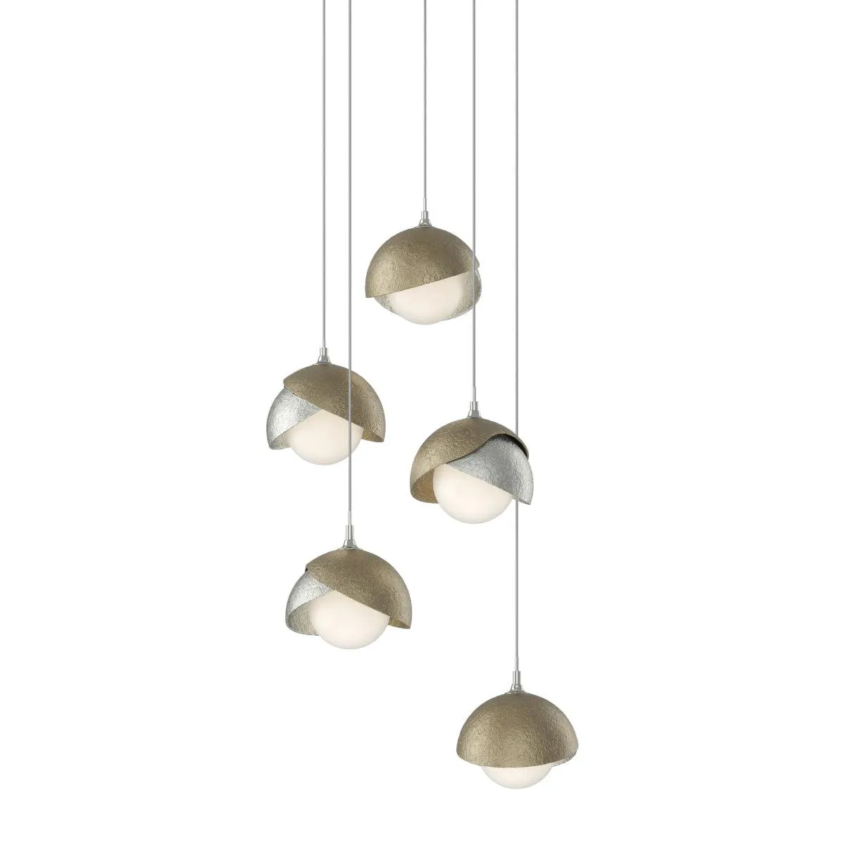 Brooklyn 16 in. 5 lights Long Pendant Light Sterling Finish