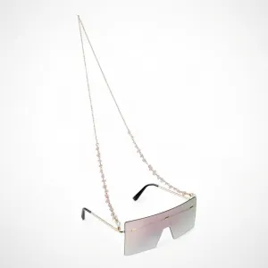 Chokore Natural Crystal Glass chain (Pink Crystal-Gold)