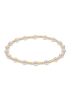 Classic Sincerity Pattern 4MM Bead Bracelet Pearl [BCLSINPPE4]
