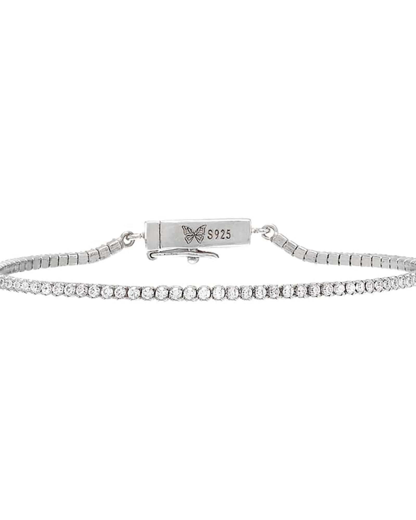 Classic Thin Tennis Bracelet Silver One Size | Silver