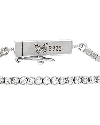 Classic Thin Tennis Bracelet Silver One Size | Silver