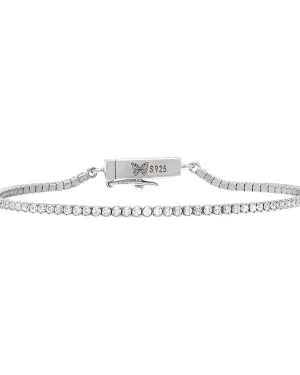 Classic Thin Tennis Bracelet Silver One Size | Silver