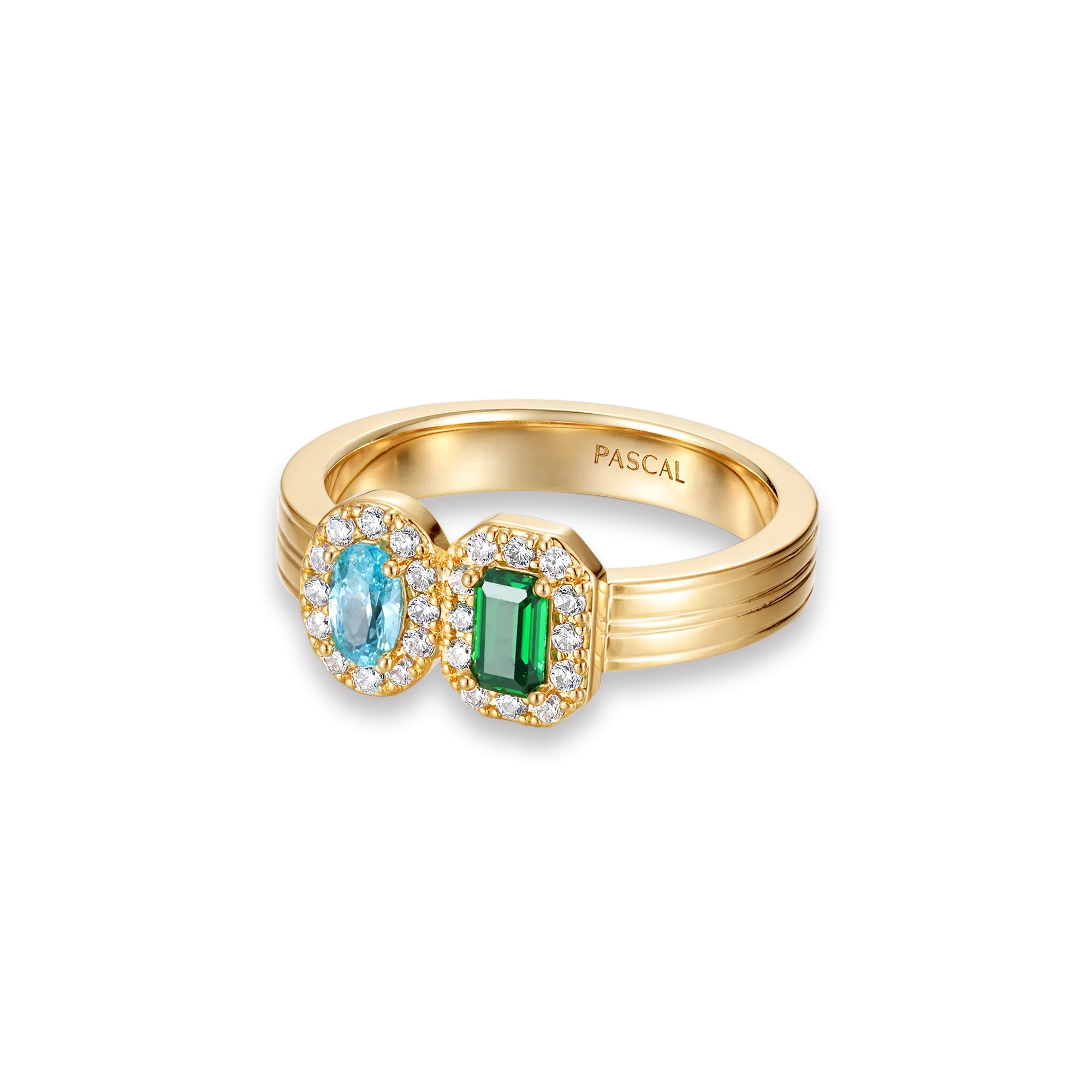 'Coastal Oasis' Double Gemstone Diamond Ring