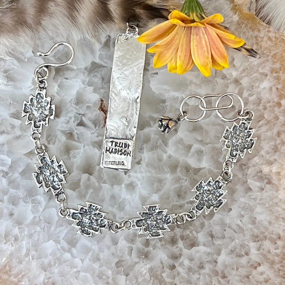 Cowgirl Bar Sterling Silver hand carved necklace