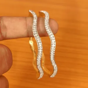 CZ DIAMOND LOOK ZIG ZAG PATTERN BANGLES