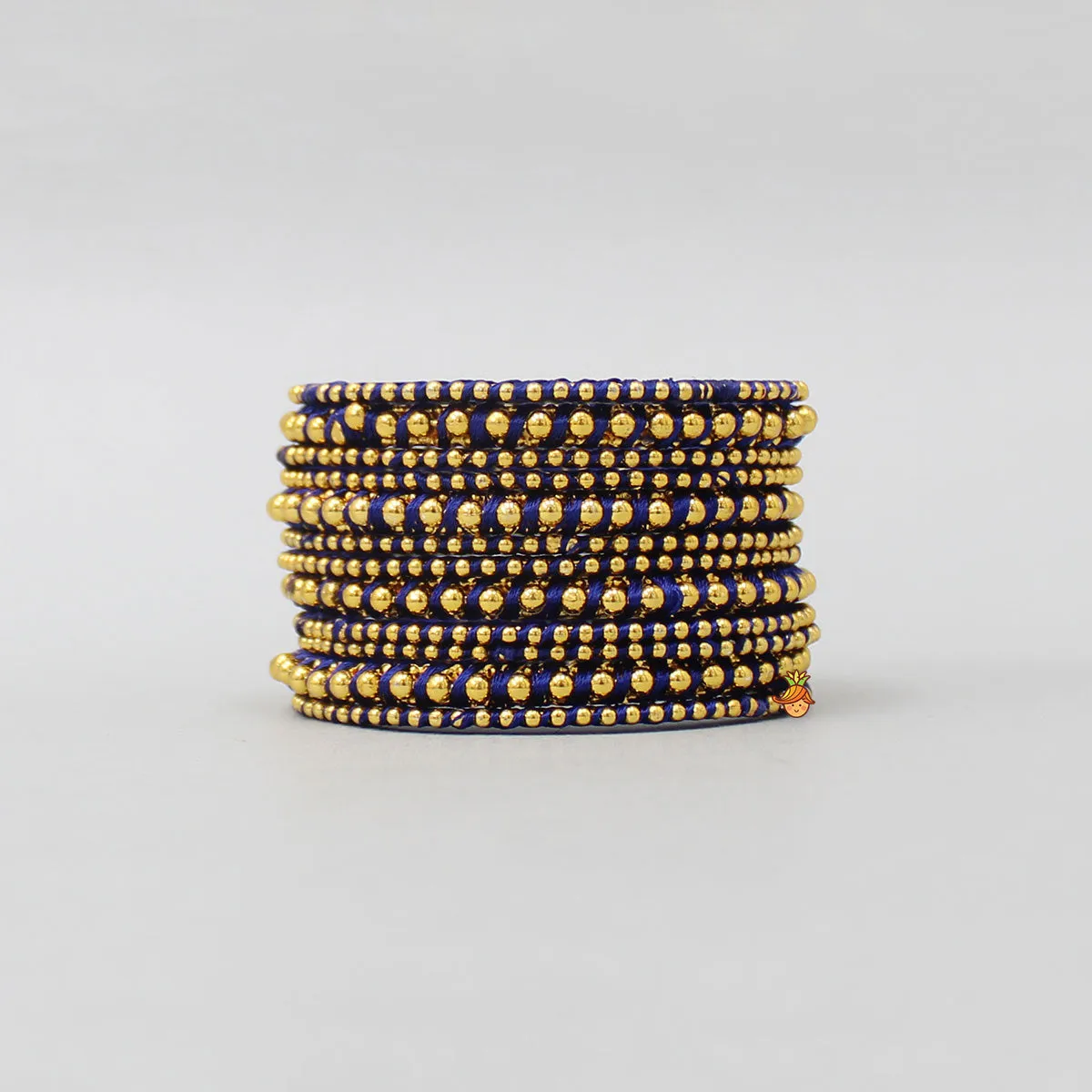 Dark Blue Hand Woven Silk Thread Bangles