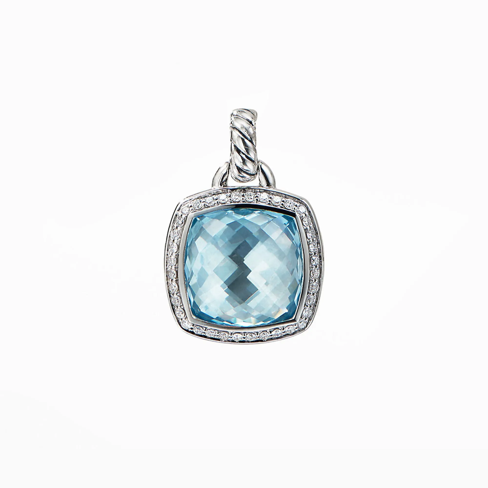 David Yurman Albion Pendant with Blue Topaz and Diamonds, 14mm