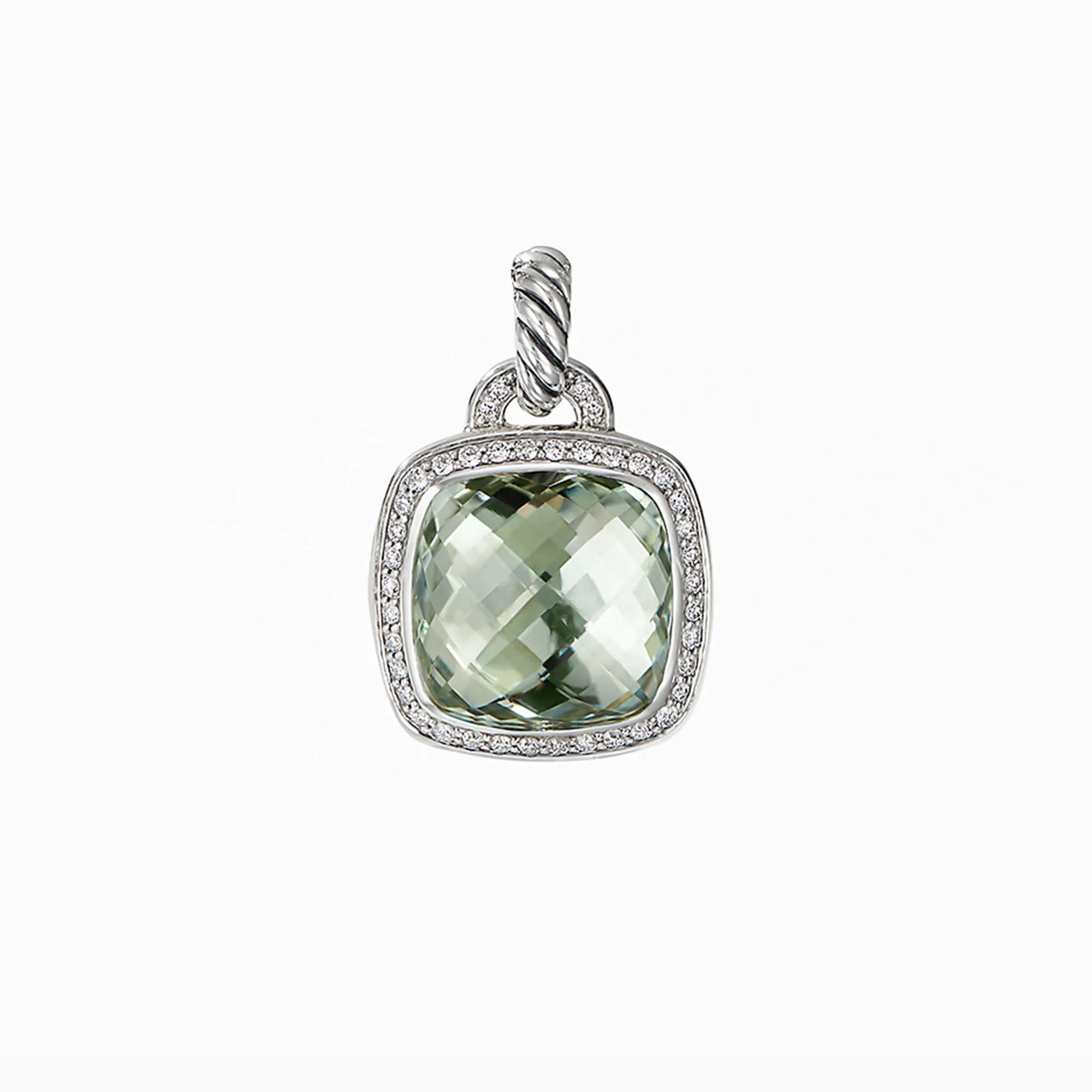 David Yurman Albion Pendant with Prasiolite and Diamonds, 14mm
