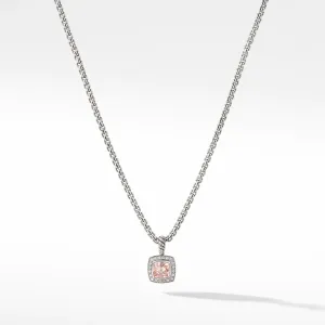 David Yurman Petite Albion Pendant Necklace with Morganite and Diamonds
