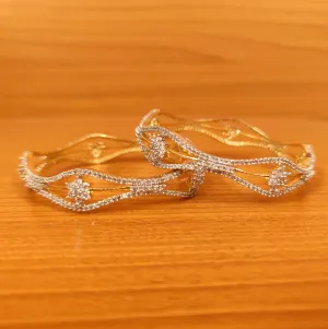 DIAMOND LOOK CZ STUDDED FINE BANGLES