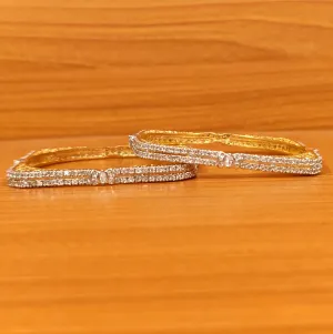 DIAMOND LOOK CZ STUDDED SQUARE SHAPED BANGLES