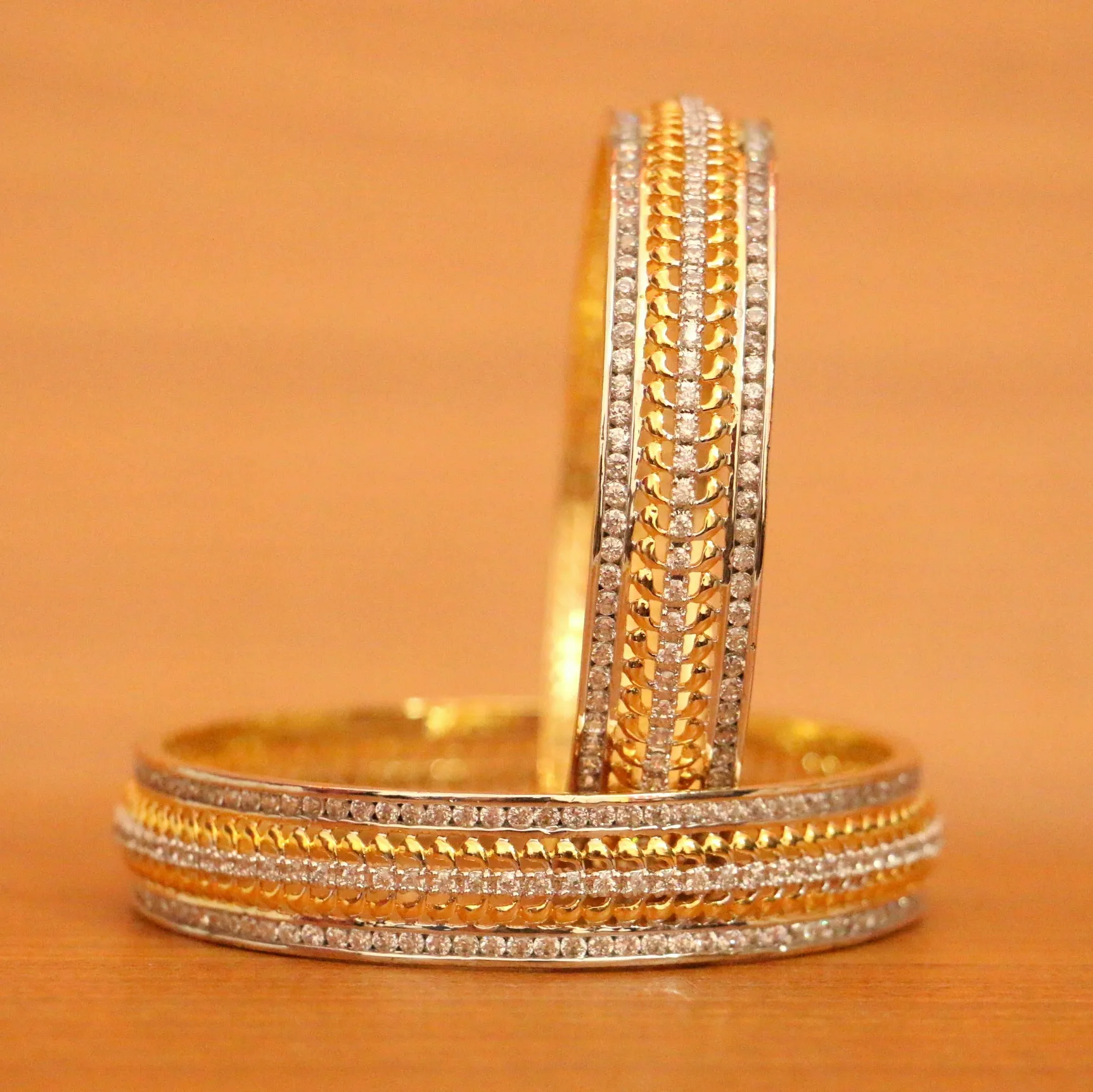 DIAMOND LOOK FINE GOLD PLATED BANGLES