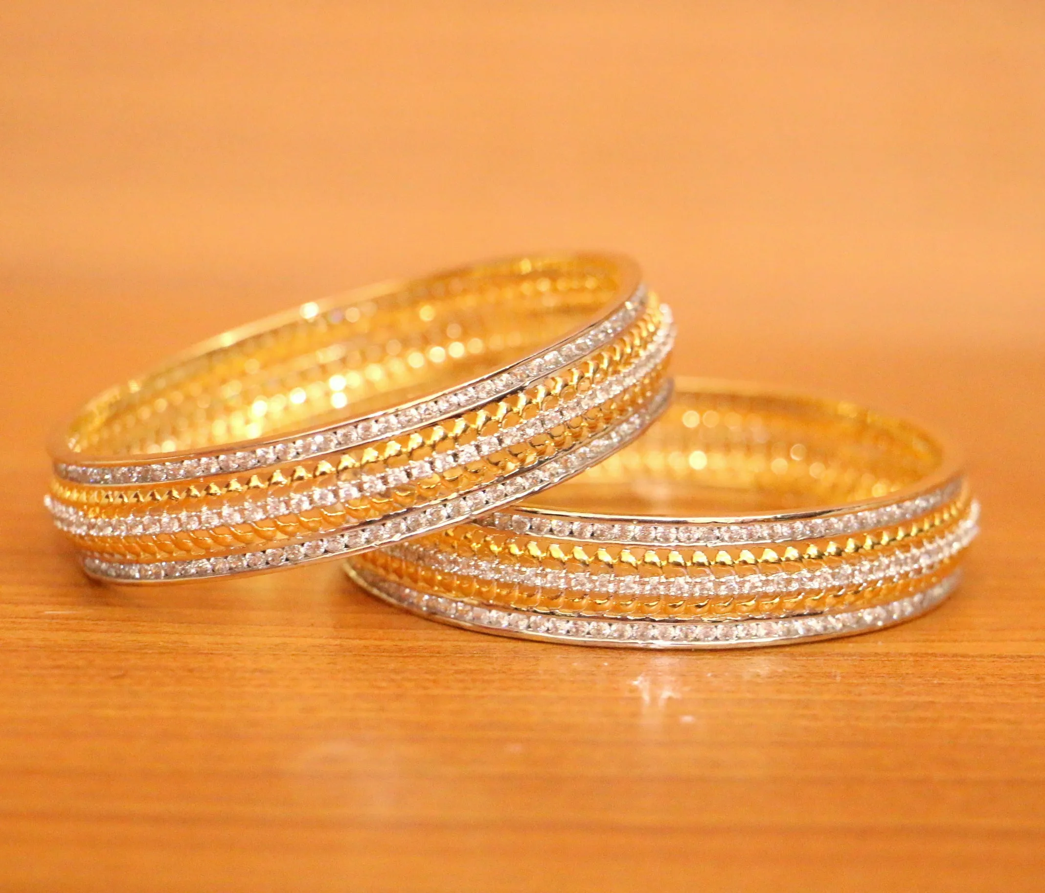 DIAMOND LOOK FINE GOLD PLATED BANGLES