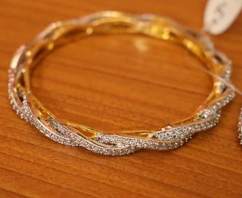 Diamond look Twisted Design Bangles