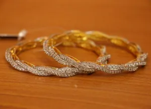 Diamond look Twisted Design Bangles