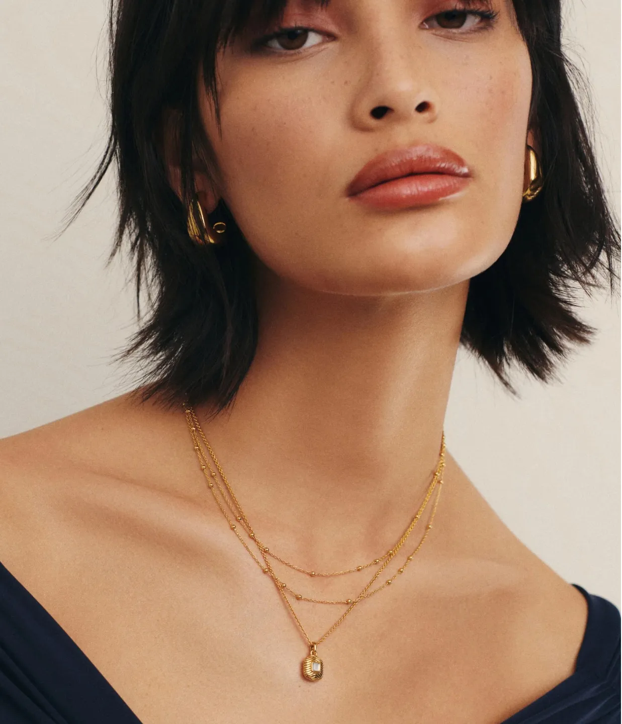 Double Chain Necklace in Gold