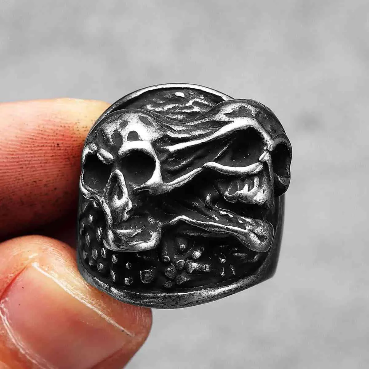 Double Headed Skull Ring