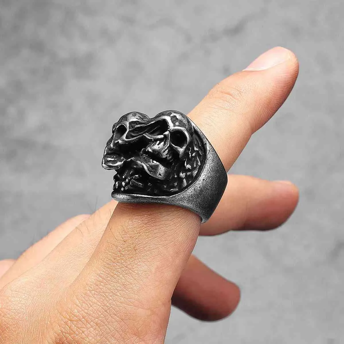 Double Headed Skull Ring