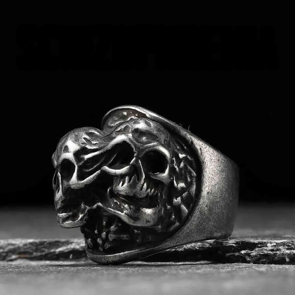 Double Headed Skull Ring