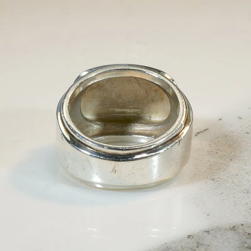 Edgy Sterling Silver Signet Ring