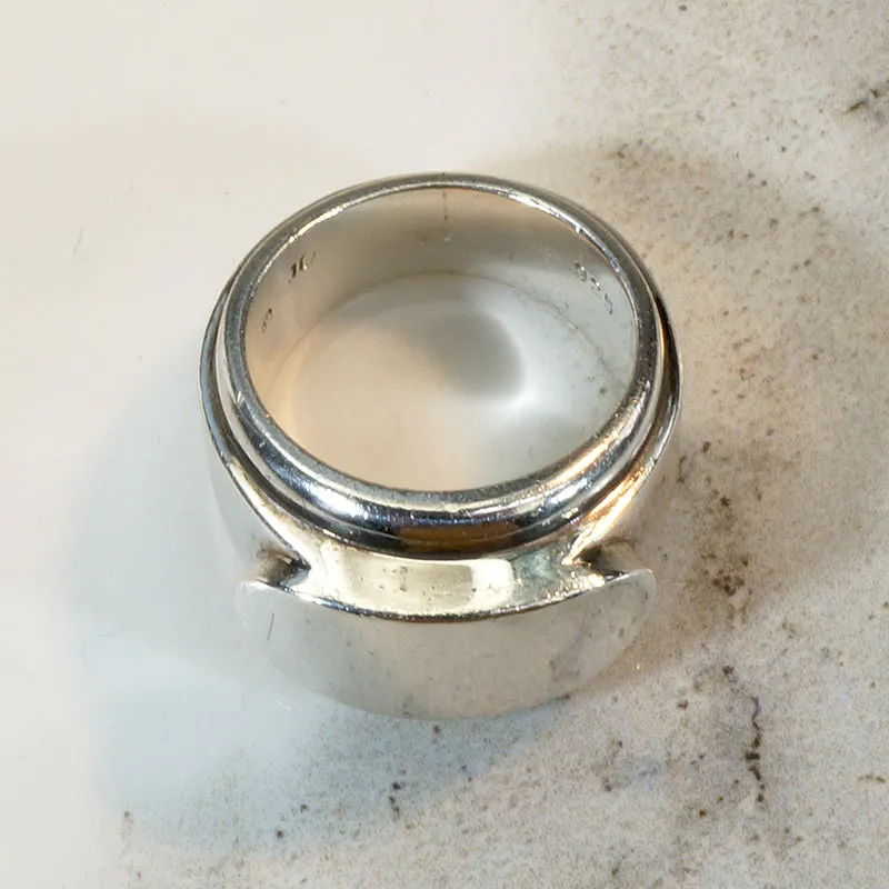 Edgy Sterling Silver Signet Ring