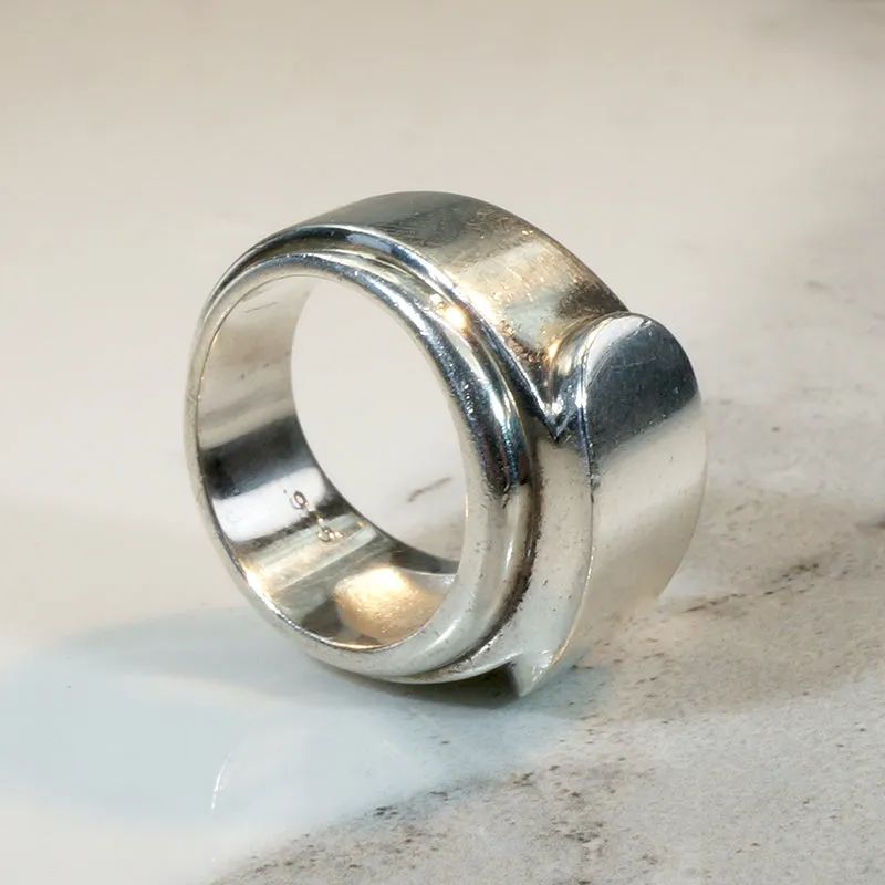 Edgy Sterling Silver Signet Ring