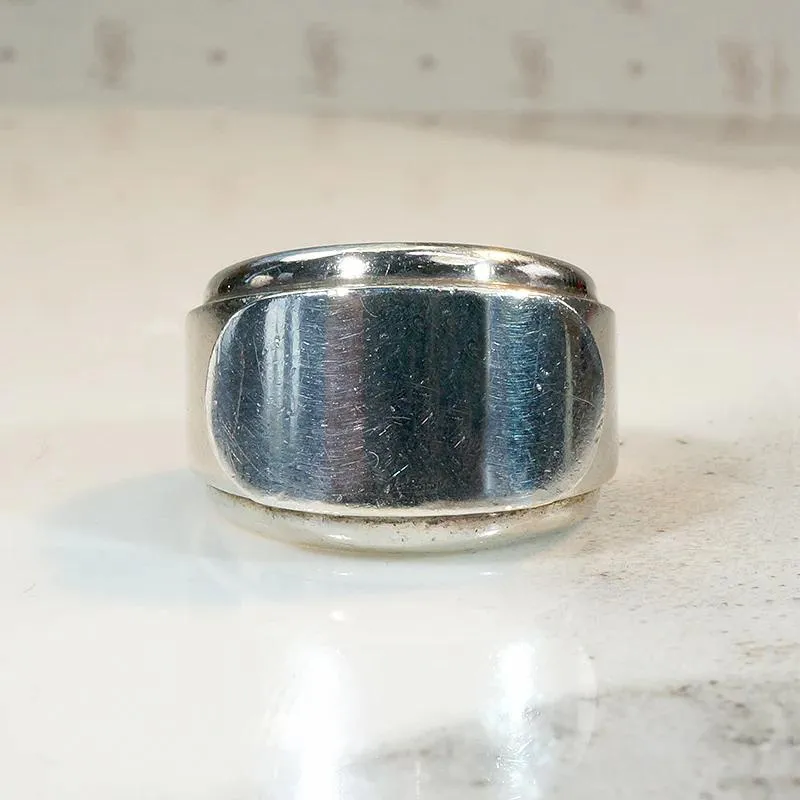 Edgy Sterling Silver Signet Ring