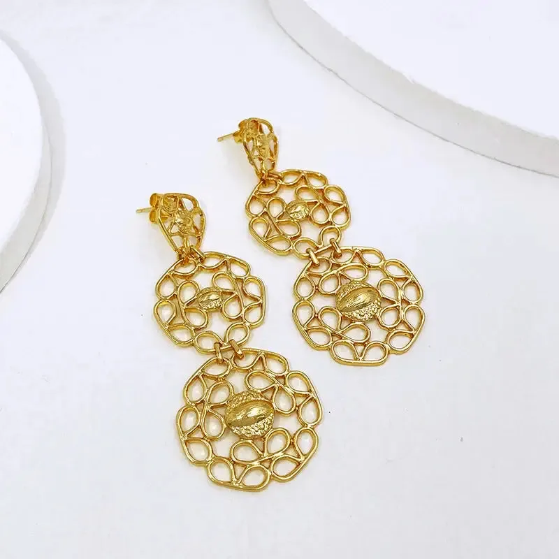 Elegant Gold Drop Earrings – Dubai Fashion Jewelry