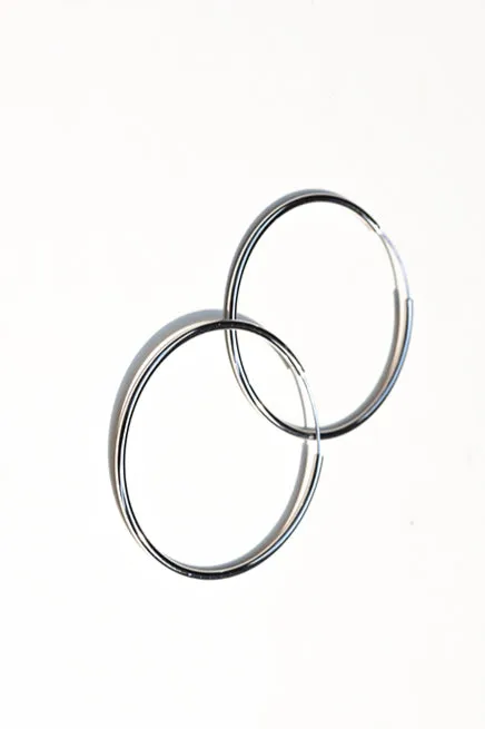 Elegant Sleek Silver Hoop Earrings