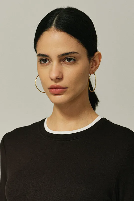 Elegant Sleek Silver Hoop Earrings