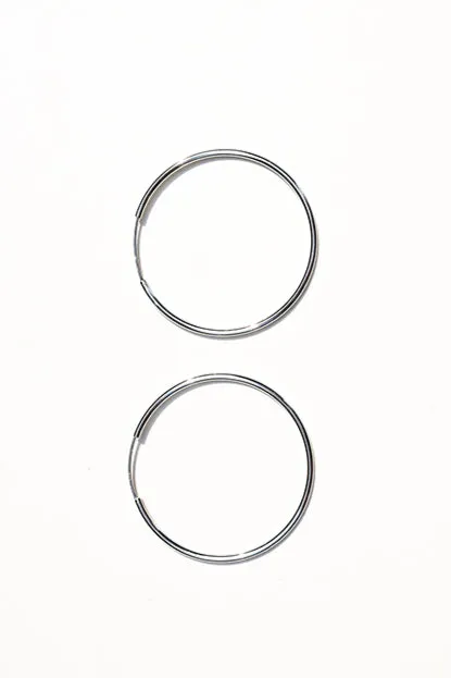 Elegant Sleek Silver Hoop Earrings