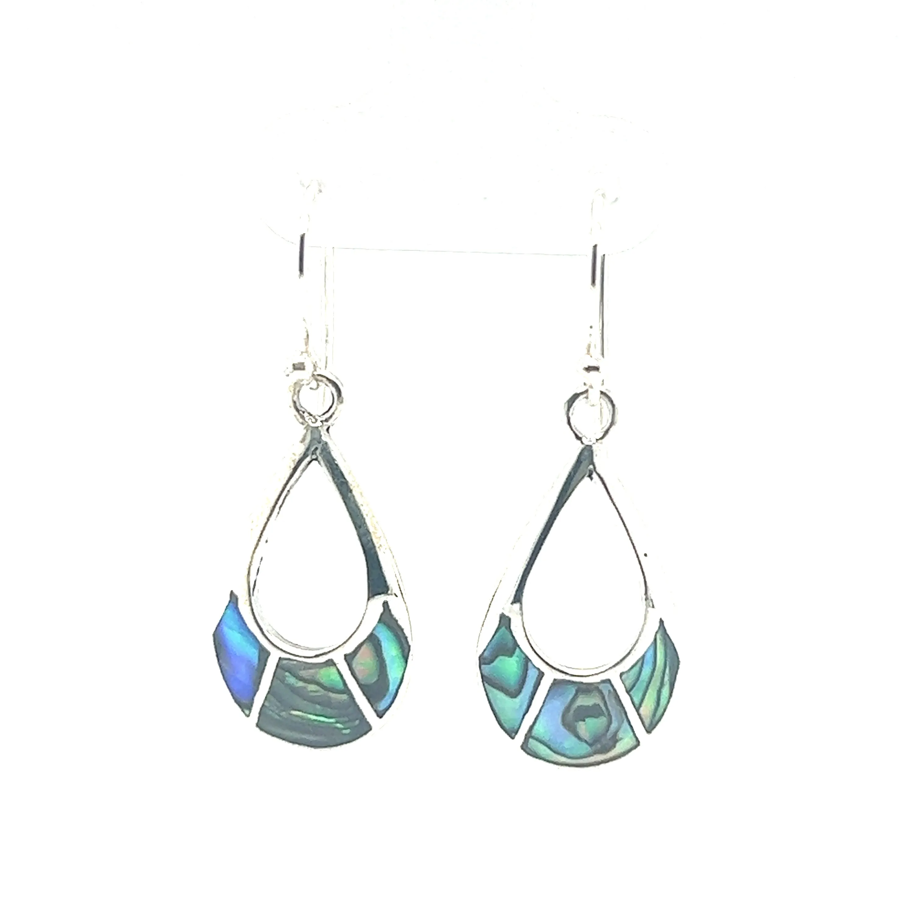 Elegant Teardrop Earrings with Inlaid Stones