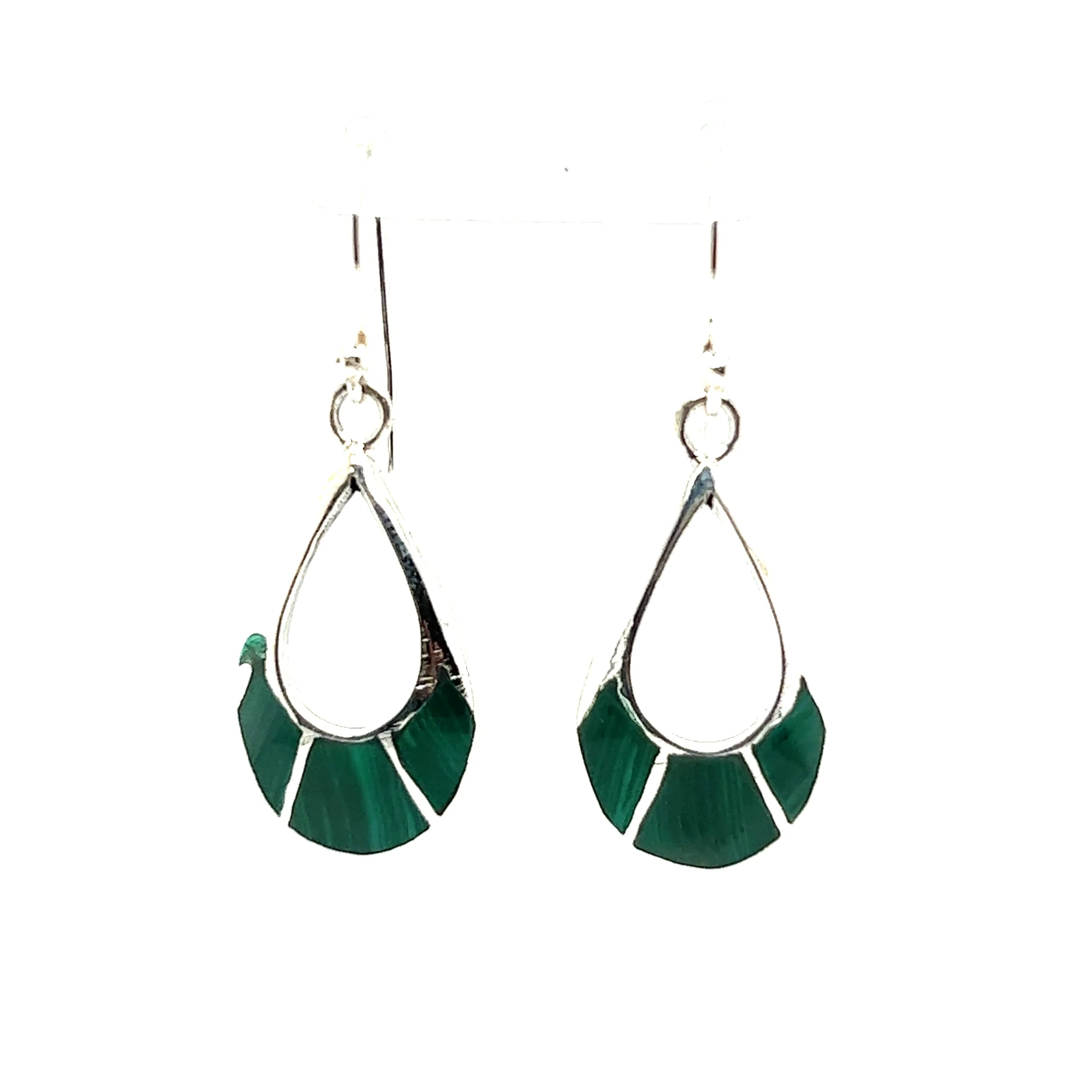Elegant Teardrop Earrings with Inlaid Stones