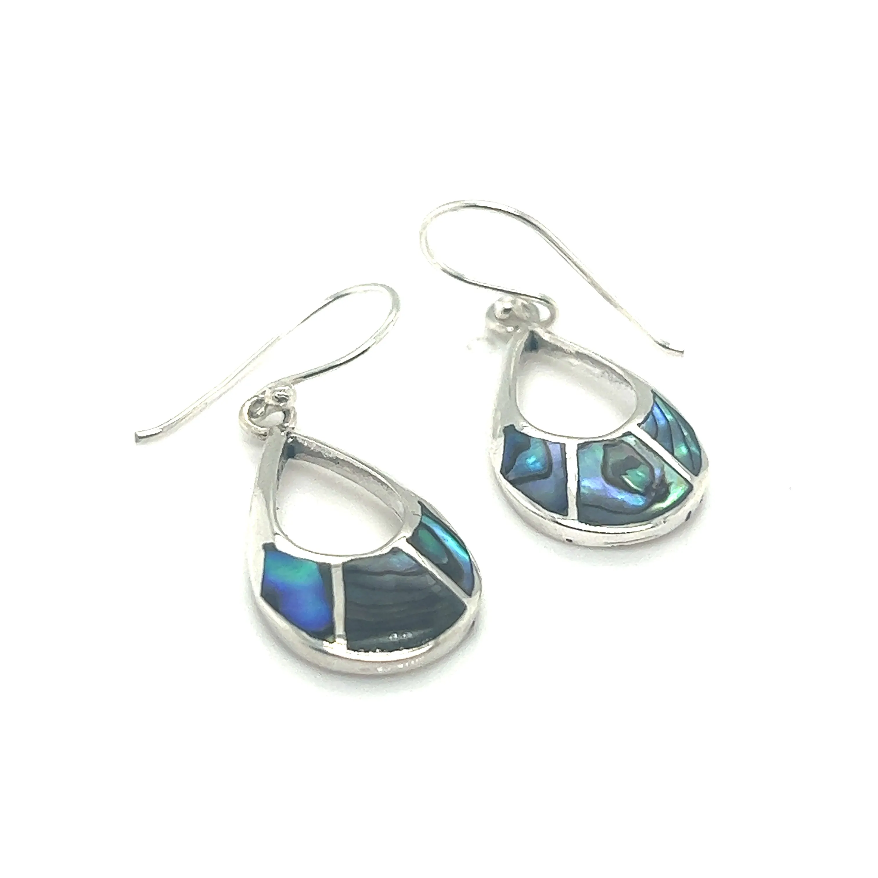 Elegant Teardrop Earrings with Inlaid Stones