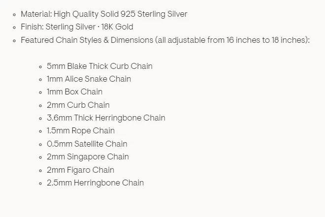Essential Necklace Chains