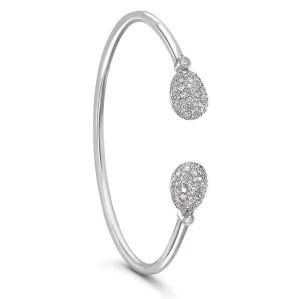Faberge Emotion 18ct White Gold White Diamond Open Set Bangle