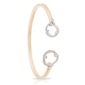 Faberge Rococo 18ct Rose Gold Pave Diamond Bangle