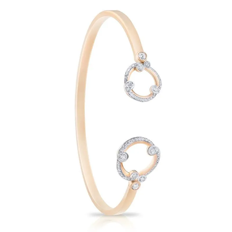 Faberge Rococo 18ct Rose Gold Pave Diamond Bangle