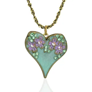 Garden of Love Crystal Flower Heart Pendant