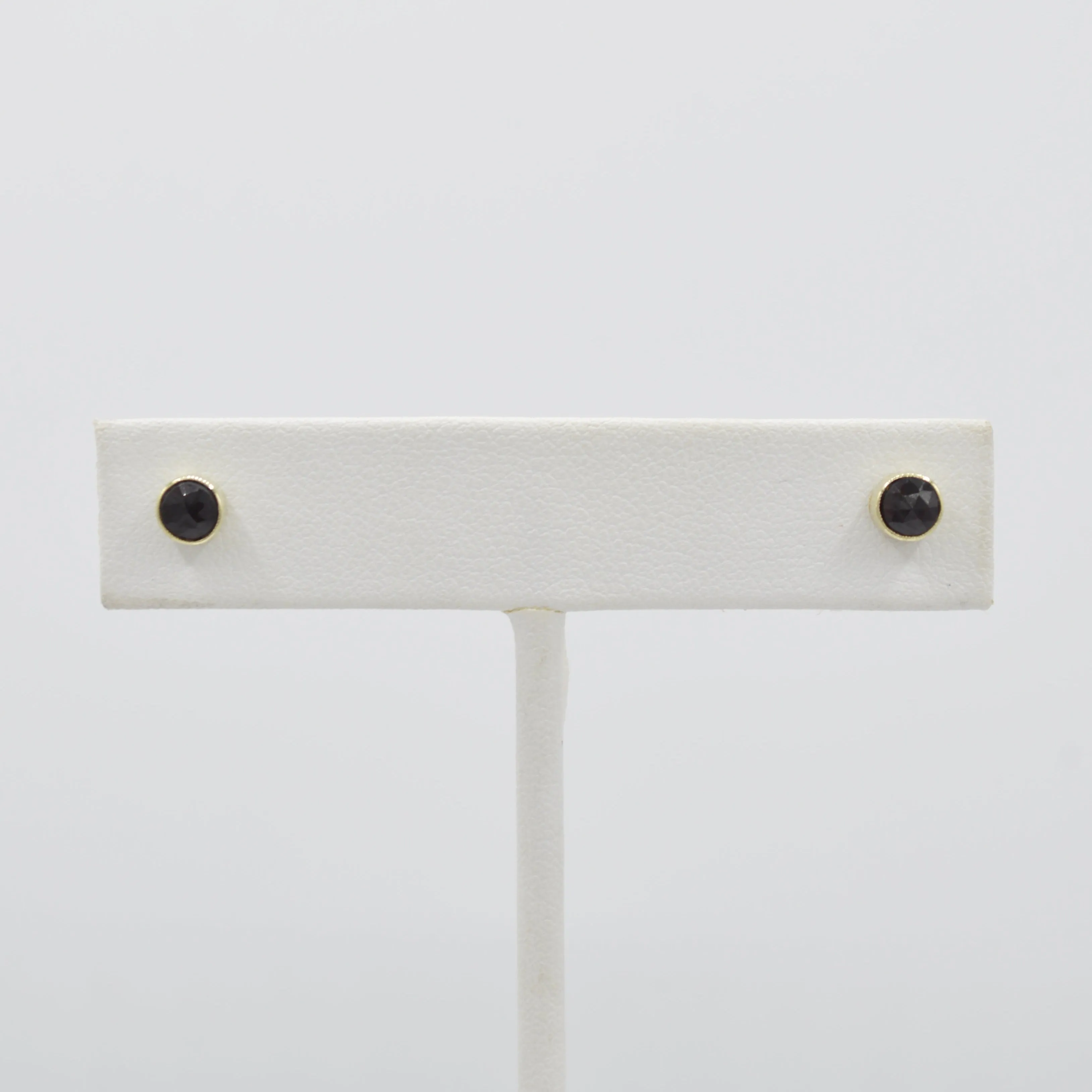 Garnet Bezel Studs