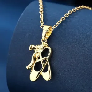 GB Gold Ballet Shoe Necklace