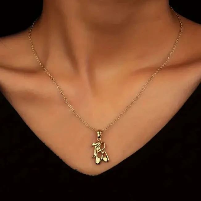 GB Gold Ballet Shoe Necklace