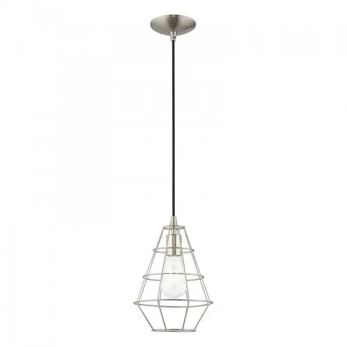 GEOMETRIC 1 LIGHT MINI PENDANT, BRUSHED NICKEL
