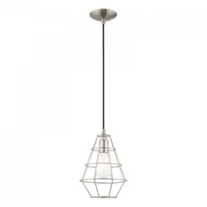 GEOMETRIC 1 LIGHT MINI PENDANT, BRUSHED NICKEL