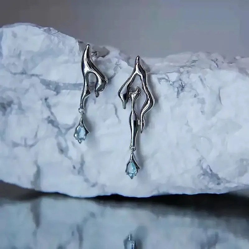 Geometric Irregular Zircon Earrings