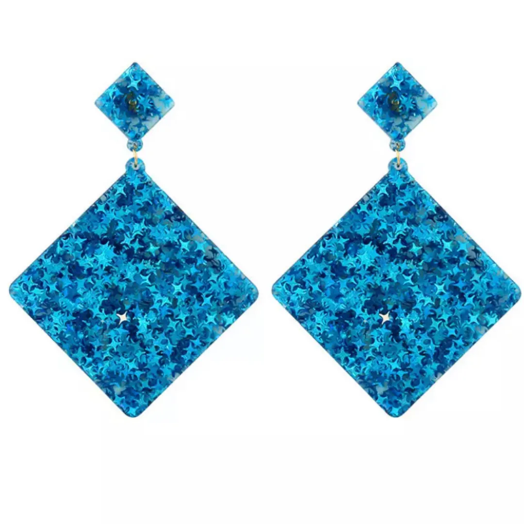 Glitzy Eye-Catching DIAMOND Acrylic Earrings