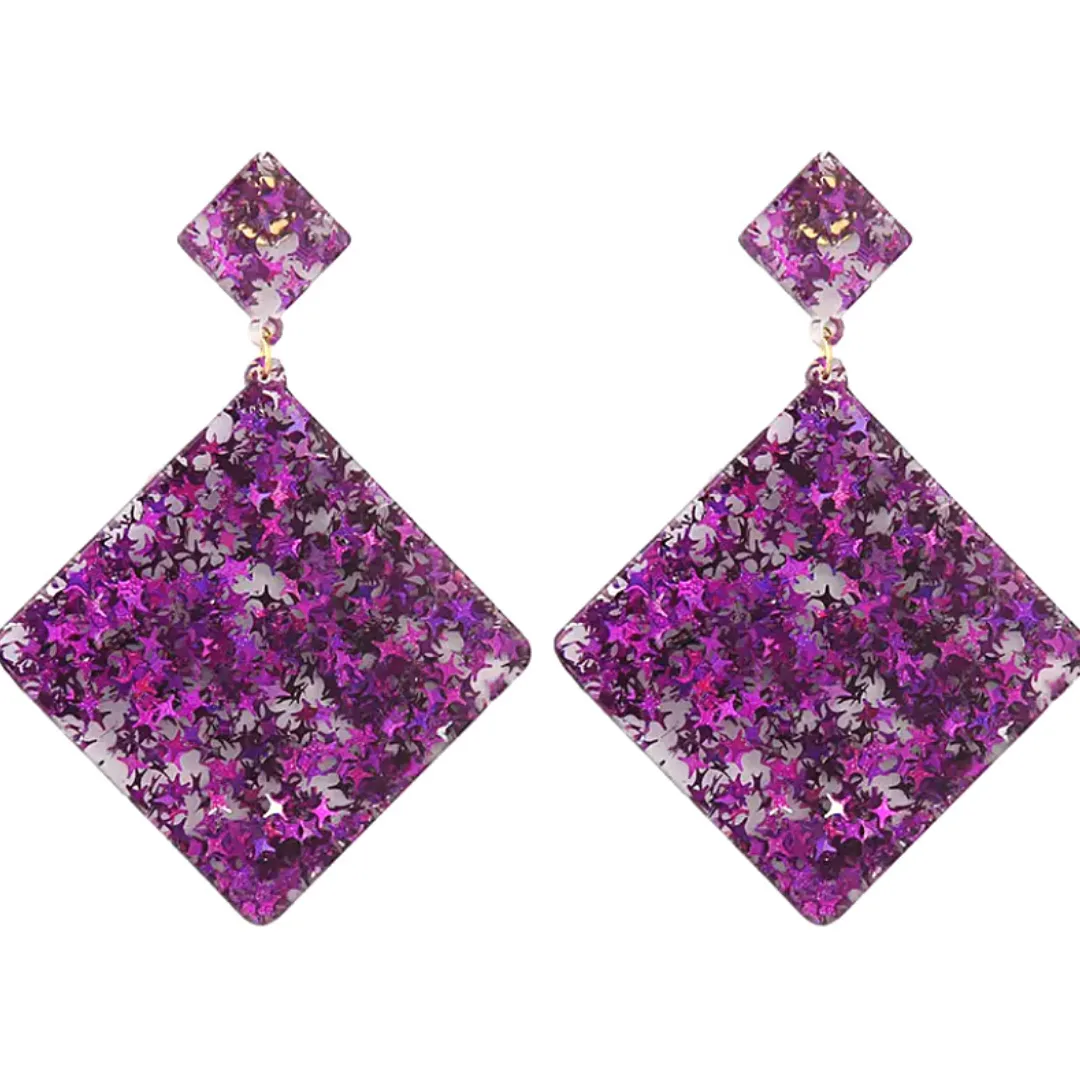 Glitzy Eye-Catching DIAMOND Acrylic Earrings