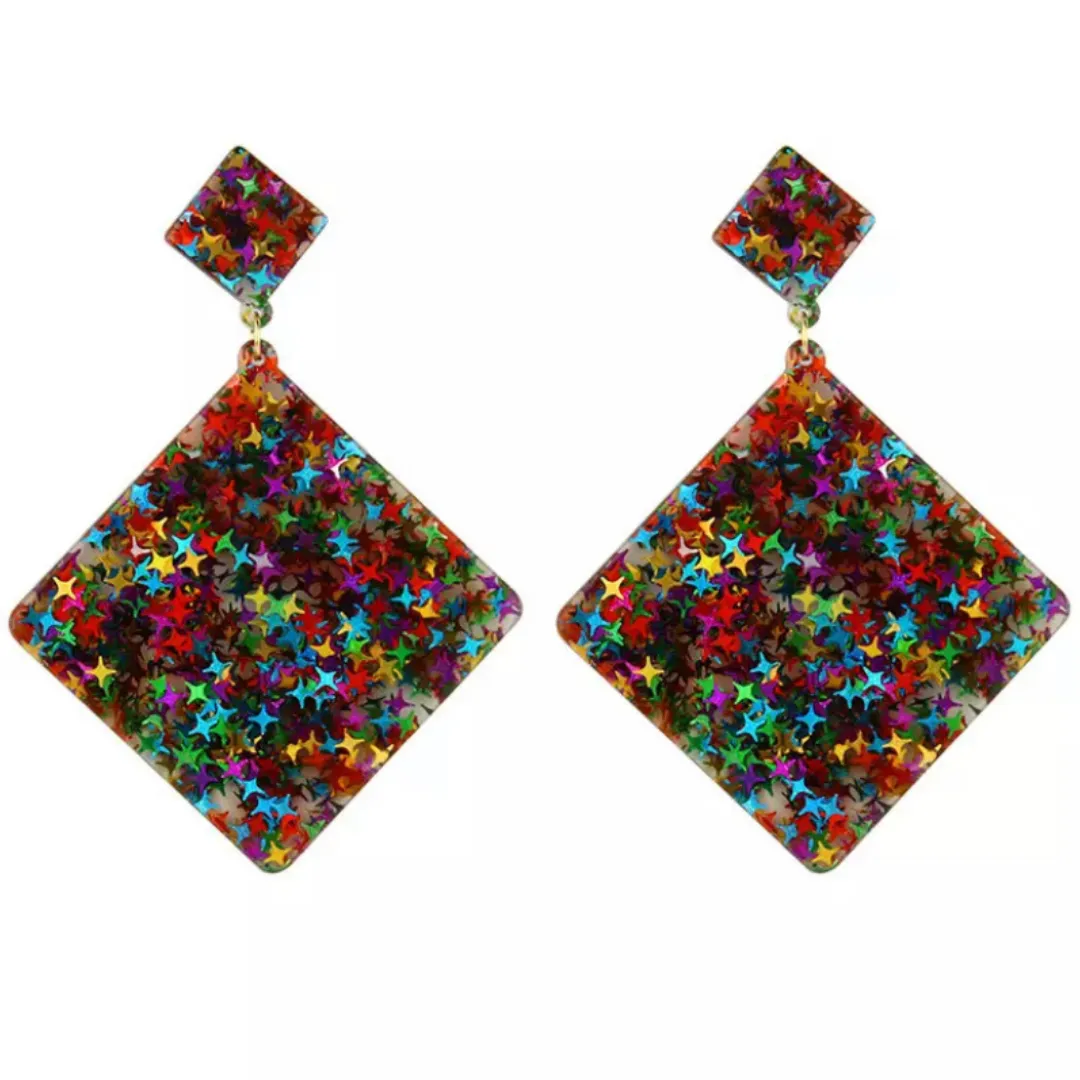 Glitzy Eye-Catching DIAMOND Acrylic Earrings